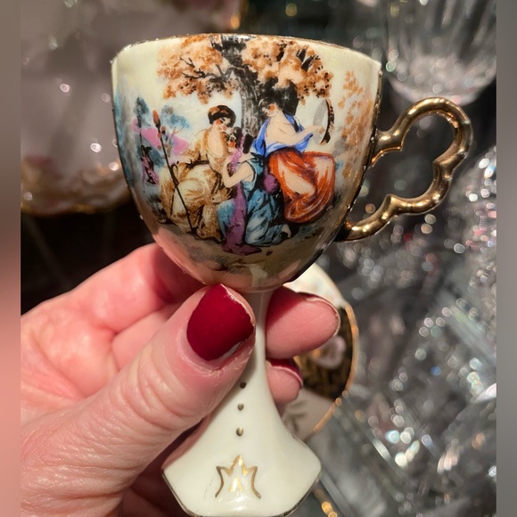 Egg Cup on Pedestal with Saucer, Lenwile Ardalt Japan, china-ware, Vintage - Picture 9 of 11